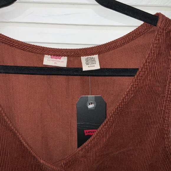 Levi's Reddish Brown Imogen Corduroy Dress Size XL - Picture 2 of 3